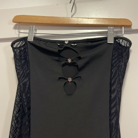 Black strapless mesh dress - Picture 3 of 5